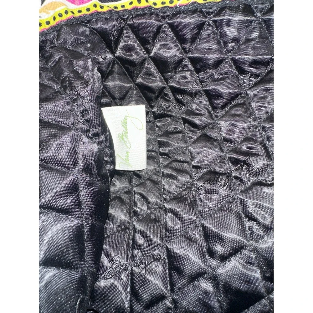 Vera Bradley Quilted Cotton Floral Tote Bag Pink Purple Black Shoulder Bag
